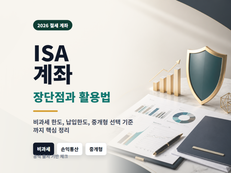 ISA 계좌 장단점과 2026년 활용법 에디토리얼 썸네일