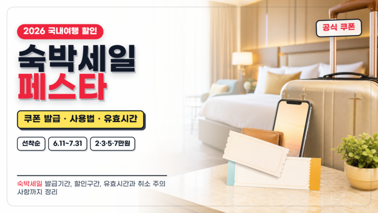 2026 숙박세일 페스타 쿠폰 발급 사용법 유효시간 썸네일