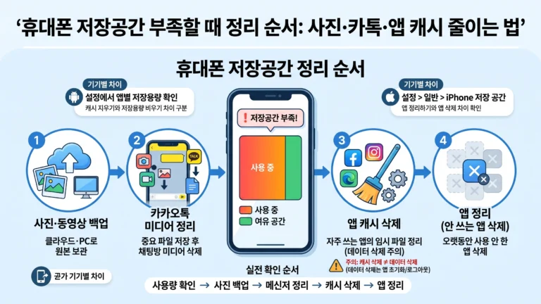휴대폰 저장공간 정리 순서 대표 썸네일