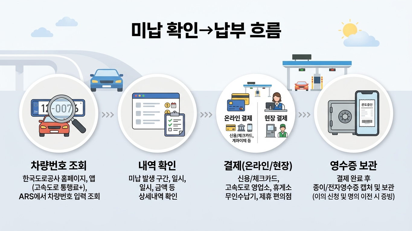 하이패스 미납요금 process 인포그래픽
