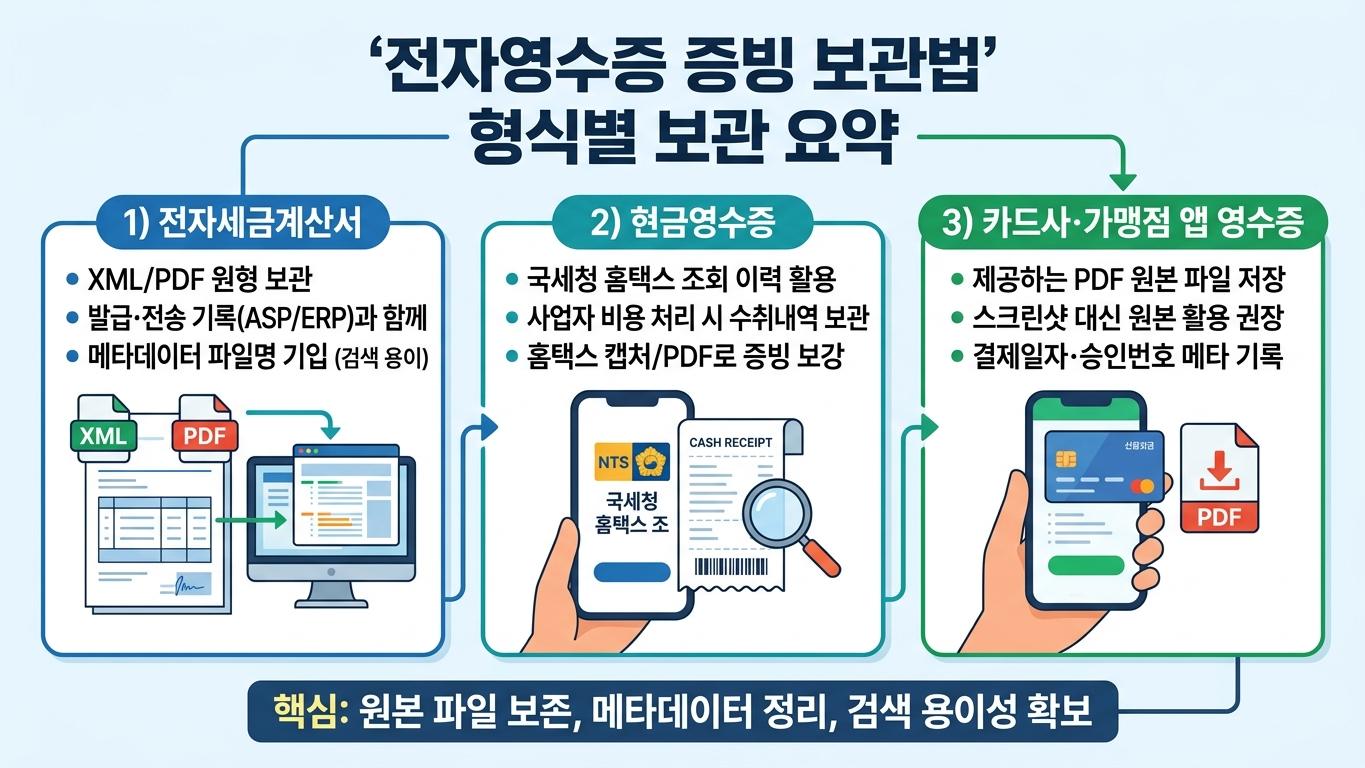 전자영수증 보관 summary 인포그래픽