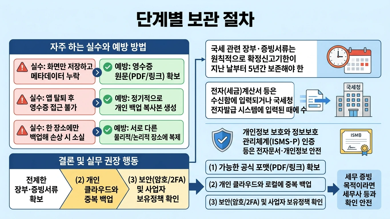 전자영수증 보관 process 인포그래픽