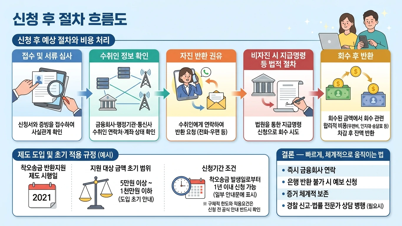 착오송금 반환지원 process 인포그래픽