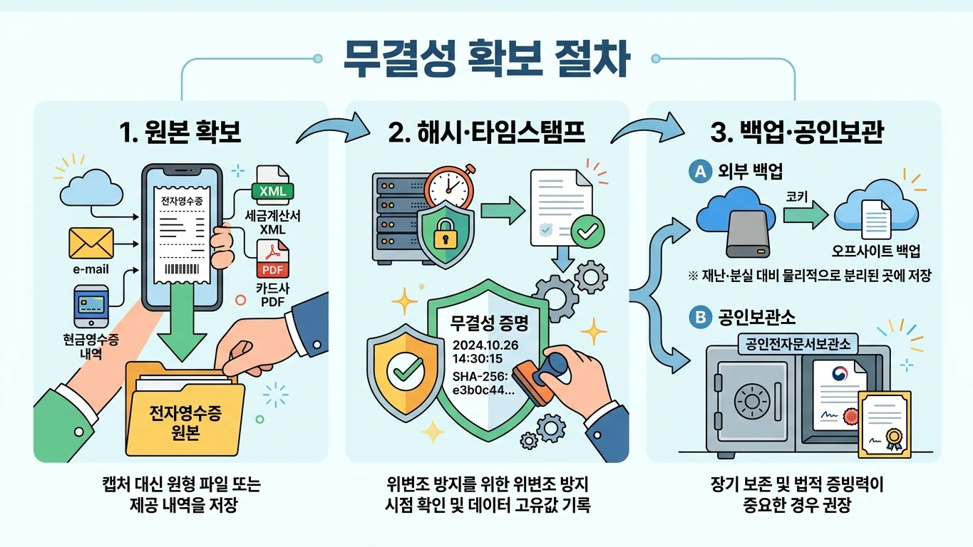 전자영수증 보관 process 인포그래픽