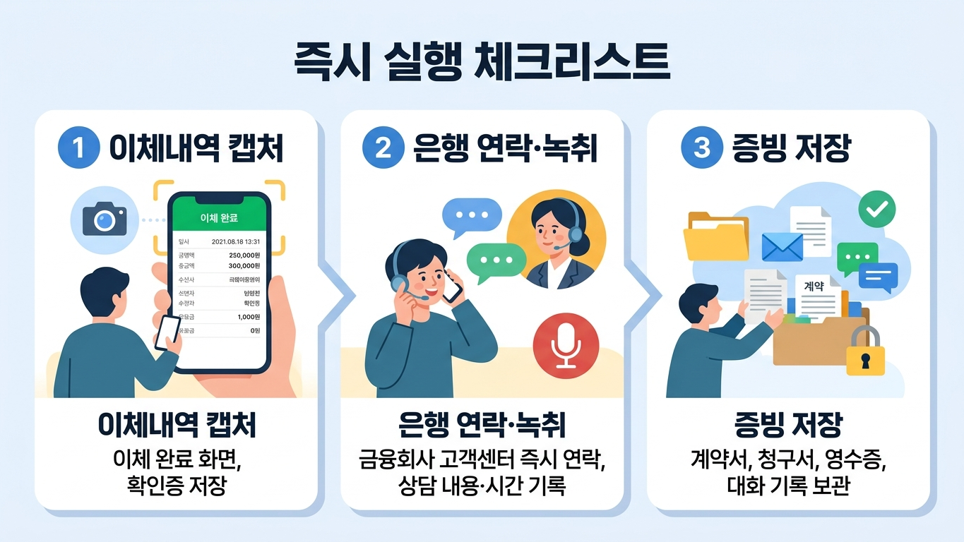 착오송금 반환지원 checklist 인포그래픽