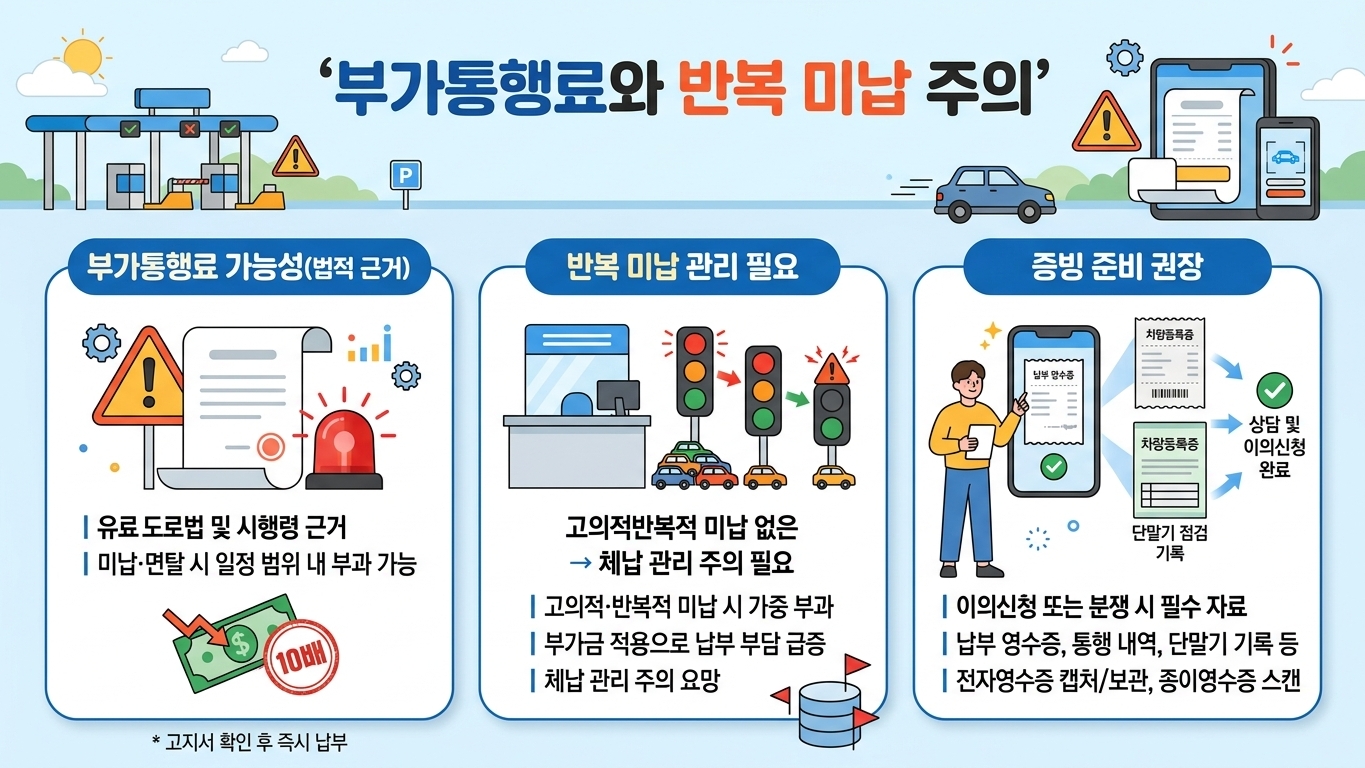 하이패스 미납요금 warning 인포그래픽