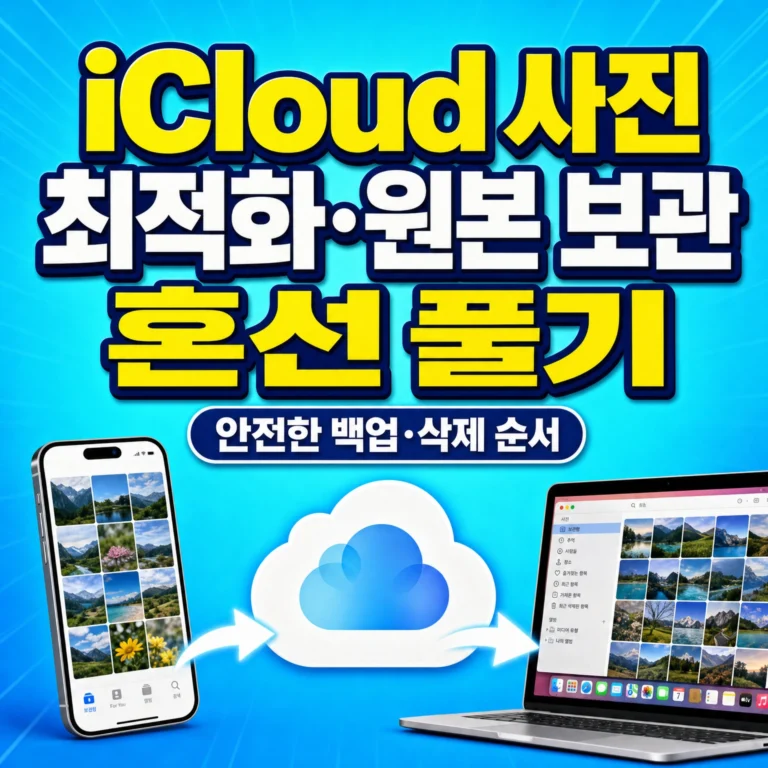 iCloud 사진 최적화 원본 보관 대표 썸네일
