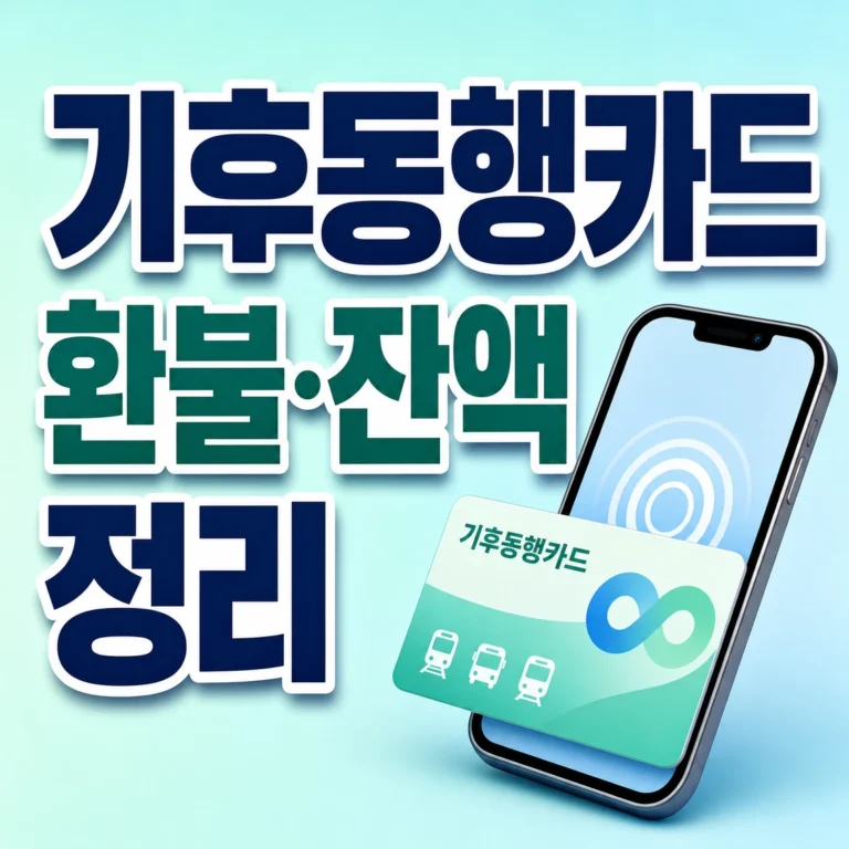 기후동행카드 환불 규정 대표 썸네일